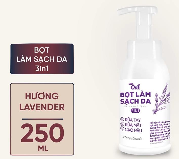  Bọt làm sạch da 3in1 On1 250ml các hương, rửa tay - rửa mặt - cạo râu, làm sạch nhanh - dịu nhẹ, dưỡng ẩm & cân bằng da 
