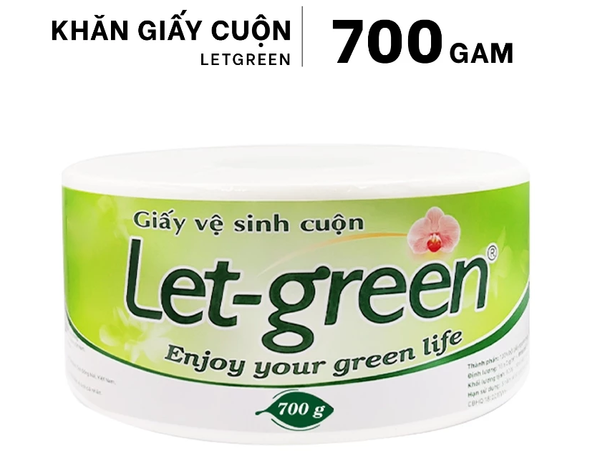  Giấy Vệ Sinh Cuộn 10*20cm LET-GREEN, 700g/Cuộn 