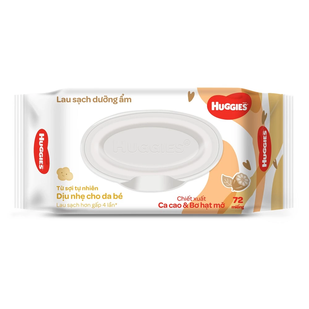  Khăn ướt Huggies chiết xuất Cao cao và Bơ hạt mỡ (72 miếng/gói) 