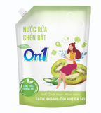  Nước Rửa Chén Bát On1 Thiên Nhiên Tinh Chất Kiwi - Aloe Vera 400-750g/ 1.4-3.2-3.5kg 