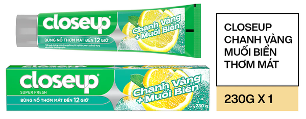  Kem Đánh Răng Closeup Trắng Răng Thơm Mát thành phần Thiên Nhiên 230g 