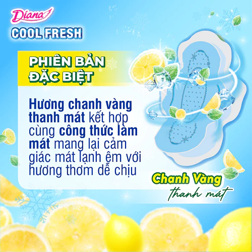  Băng vệ sinh Diana Sensi Cool Fresh hương Chanh Vàng Thanh Mát 22 miếng 