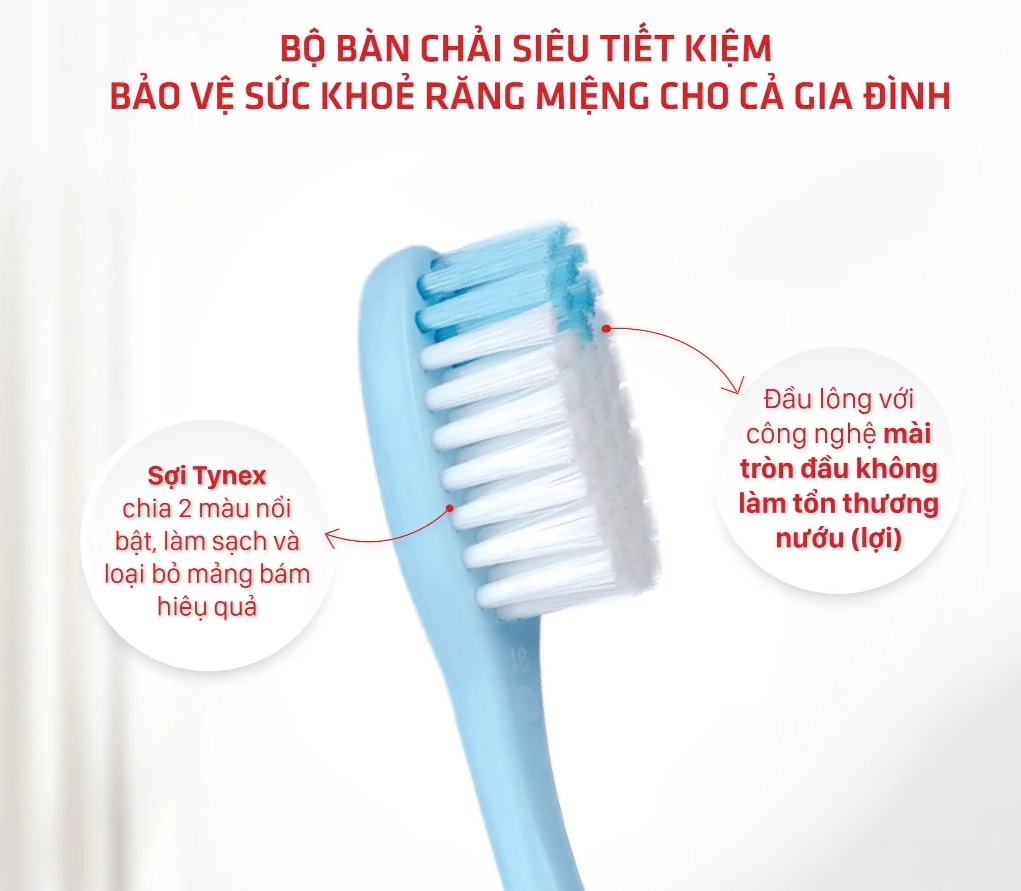  Bàn Chải Đánh Răng Lipzo Flex+ Lông Bàn Chải Sợi Tynex Sạch Sâu Loại Bỏ Mảng Bám 