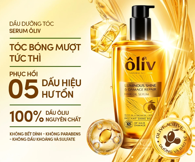  Serum Dầu Dưỡng Tóc Ôliv Không Bết Tóc, Bóng Mượt Tức Thì, Phục Hồi 5 Dấu Hiệu Hư Tổn 100ML 