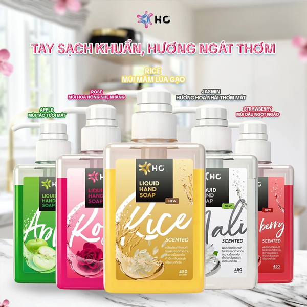  Nước Rửa Tay Kháng Khuẩn HC FOR Thái Lan Siêu Sạch, Nhiều Mùi Hương, Bảo Vệ Da Tay - Chai 450ml 