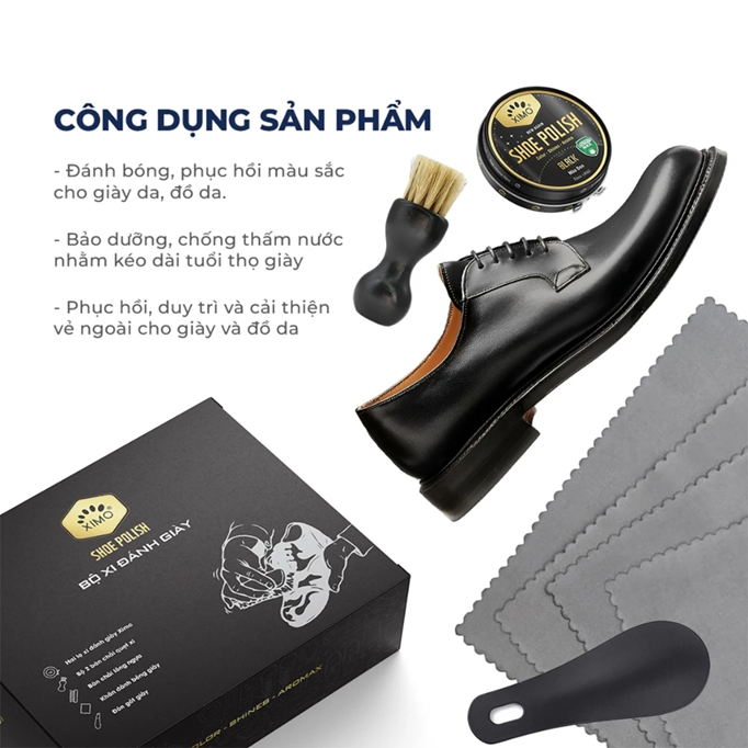  Xi Đánh Giày Sáp Shoe Polish XIMO Đen, Không Màu, Nâu Đủ Màu Phục Hồi Màu Cho Giày Chính Hãng 