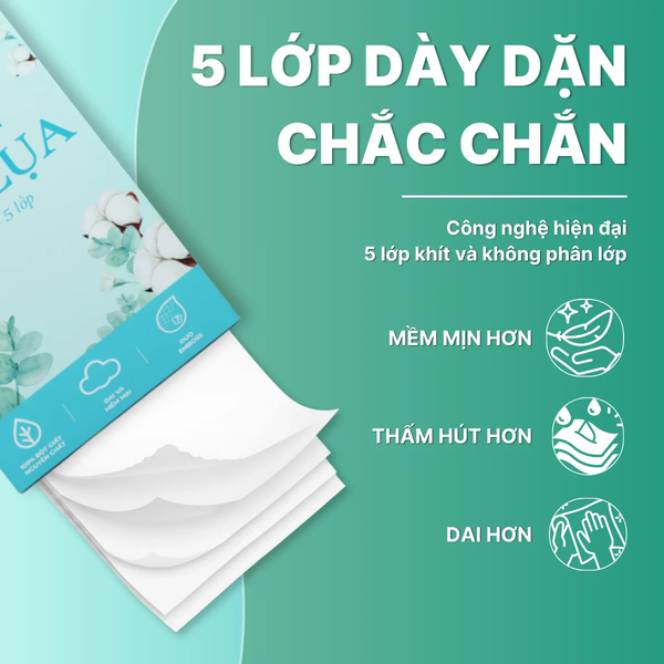 Khăn Giấy Lụa Rút Đáy Elène Ultra 5 Lớp 1600 Tờ 