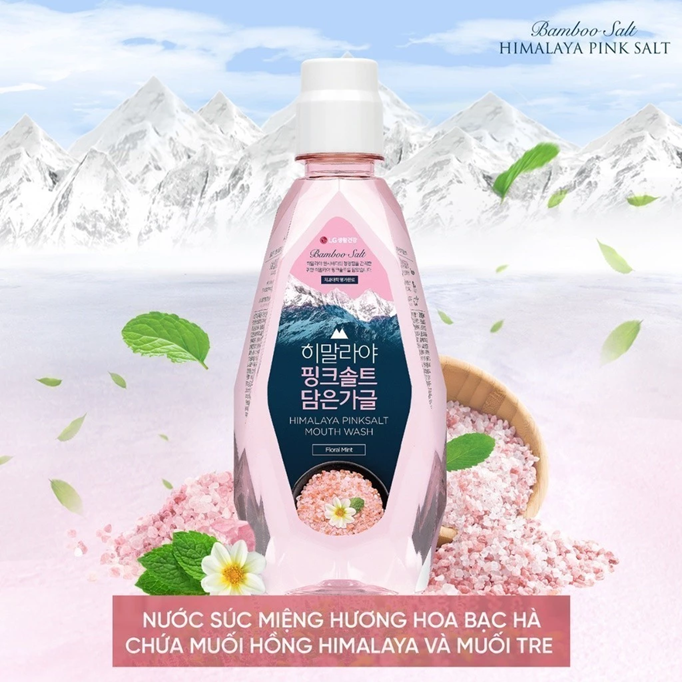  Nước súc miệng muối hồng bạc hà Himalaya Pink Salt 320ml 