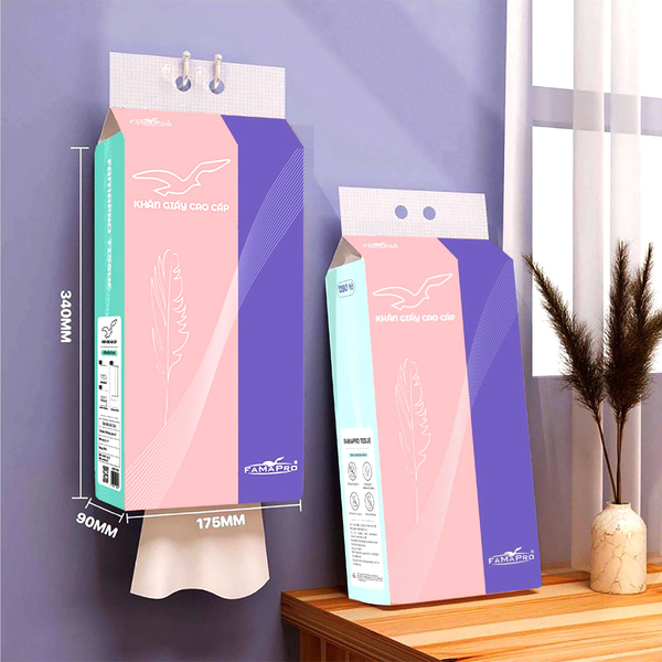  Khăn giấy rút đáy cao cấp Famapro Tissue 1280 tờ 