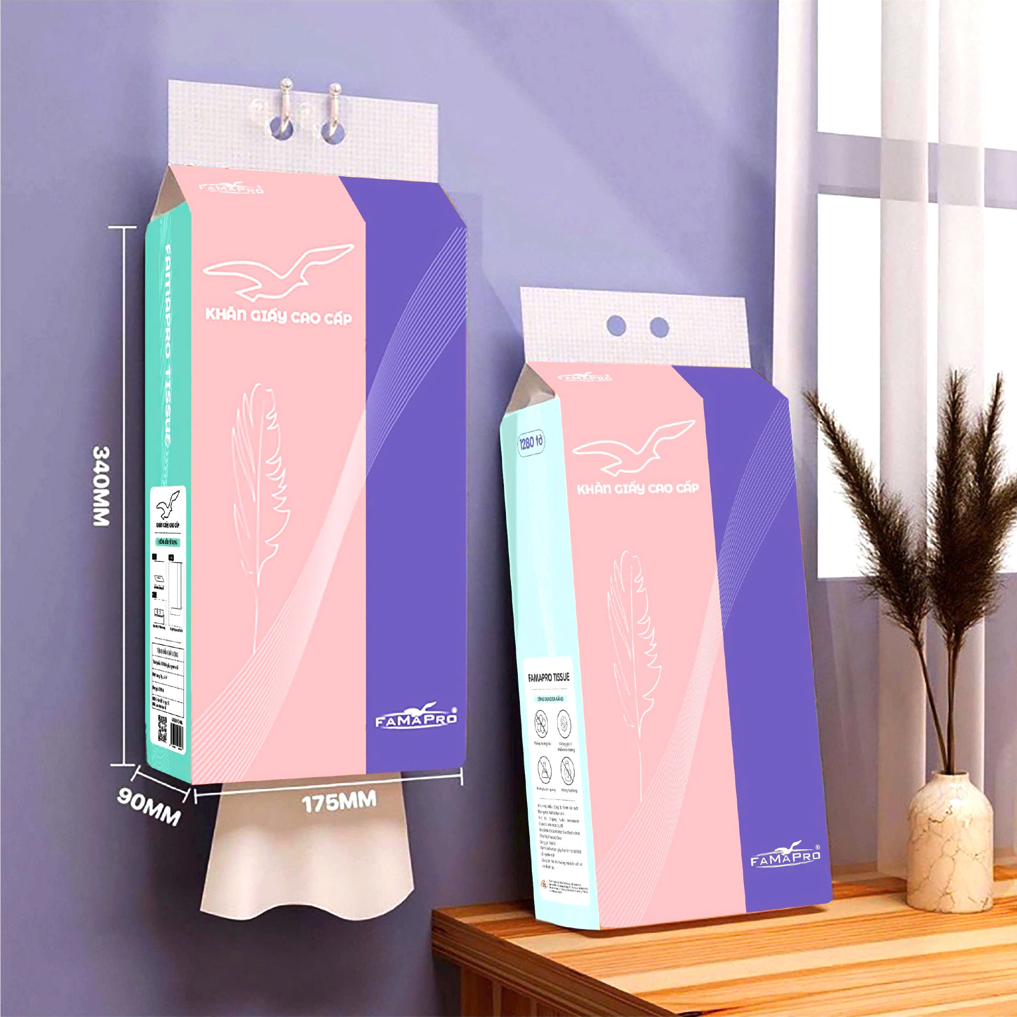  Khăn giấy rút đáy cao cấp Famapro Tissue 1280 tờ 