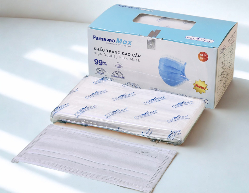  Khẩu trang y tế cao cấp 4 lớp Famapro Max (40 cái/ hộp) 