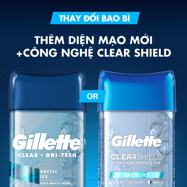  Gel Khử Mùi GILLETTE 107g, Giảm tiết mồ hôi hiệu suất 72 giờ hương tươi mới, mát lạnh - Mỹ 
