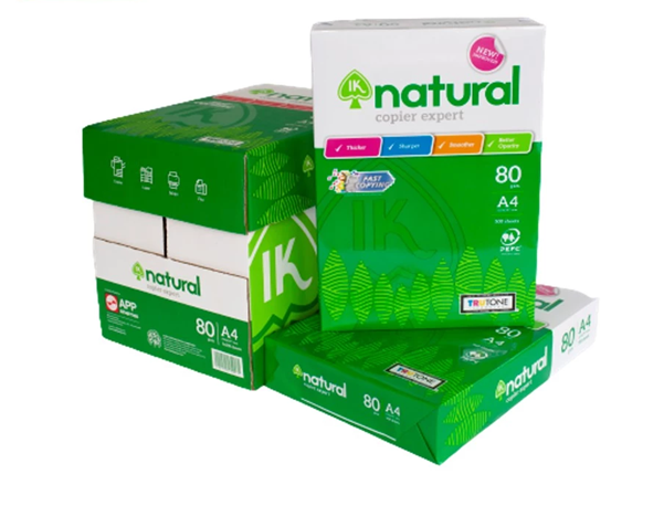  Thùng giấy IK Natural A4 80gsm - Giấy photo, giấy in văn phong, giấy vẽ - Hàng chính hãng 