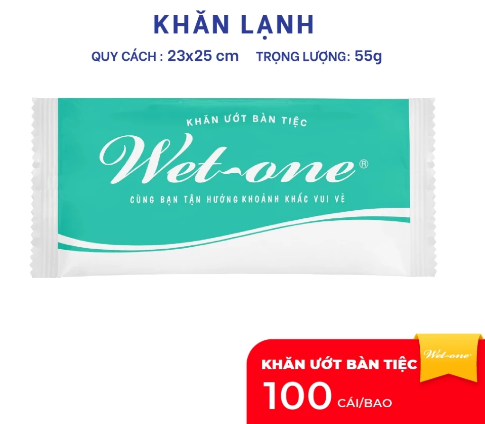  Set Khăn Lạnh WET-ONE - Vải Không Dệt Mềm Mại, Vân Caro 