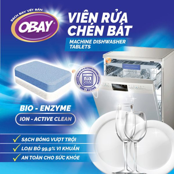  Viên rửa chén OBAY không mùi 500g Hộp 25 viên 