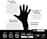  Găng tay y tế không bột nitrile Sgloves MÀU ĐEN 3.5g. Hộp 100 chiếc 