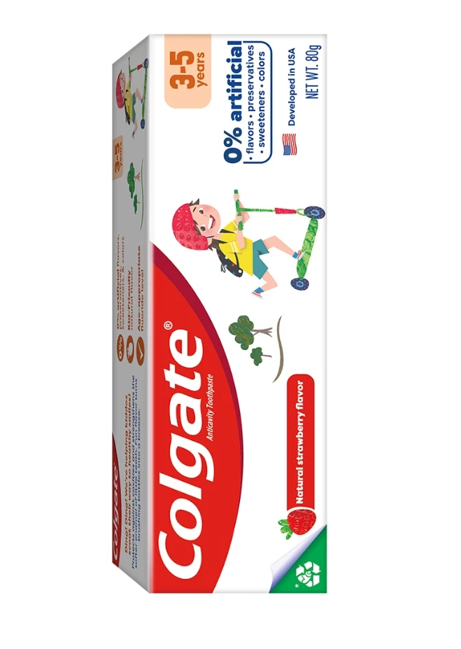  Kem đánh răng Colgate Kid Free From cho bé 3-5 tuổi không chất bảo quản 80g 