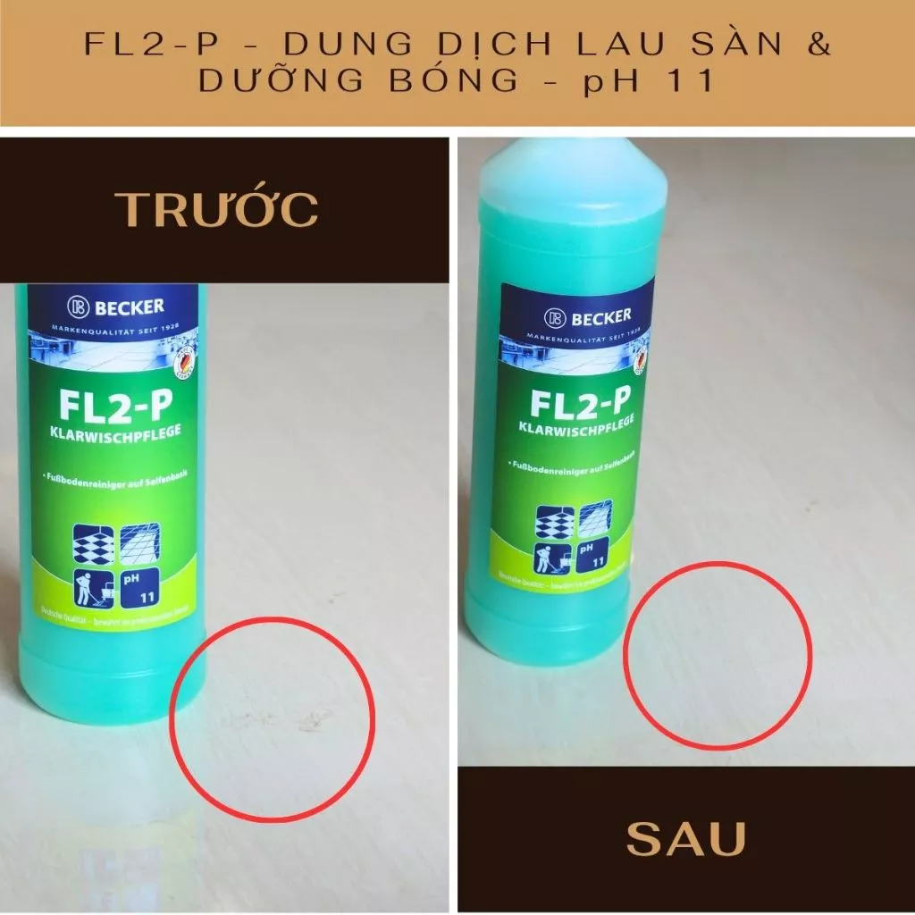  Nước lau sàn & dưỡng bóng Becker FL2-P - pH 8.5 (Nhập khẩu Đức) 