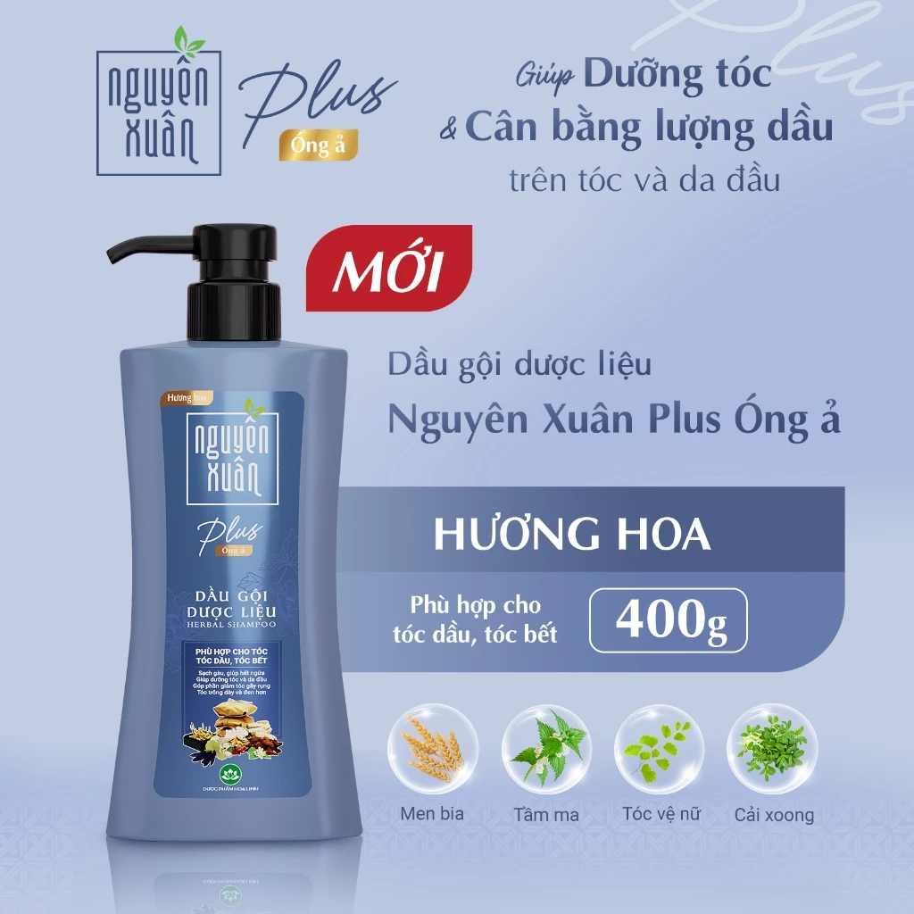  Dầu gội dược liệu Nguyên Xuân Plus óng ả 400g 