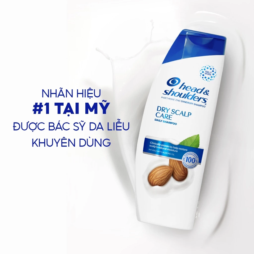  Dầu Gội Sạch Gàu HEAD & SHOULDERS Mỹ Sạch Sâu/ Dành Cho Da Đầu Khô - Chai 613 ML 