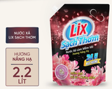  Nước xả làm mềm vải Lix sạch thơm hương nắng hạ 1,8/ 2,2L/ 3,2L 