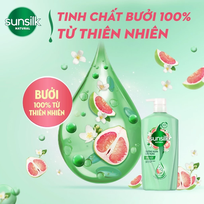  Dầu gội Sunsilk Natural Dưỡng Ngăn Gãy Rụng và Mềm Mượt Tỏa Hương 650g 