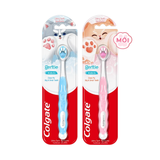  Bàn chải Colgate cho bé 5+ tuổi Fluffy Paw họa tiết thú cưng đáng yêu, lông chải siêu mềm 