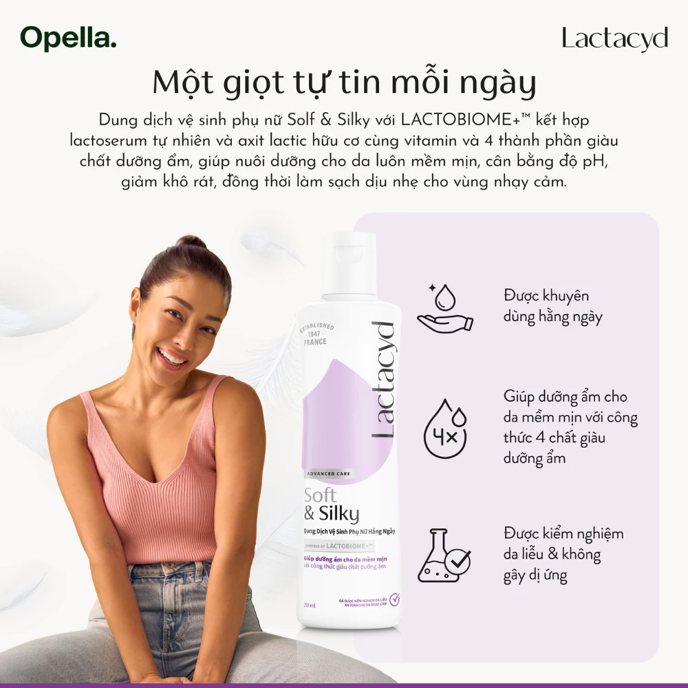  Dung Dịch Vệ Sinh Phụ nữ Lactacyd Soft & Silky Dưỡng Ẩm 250ml 