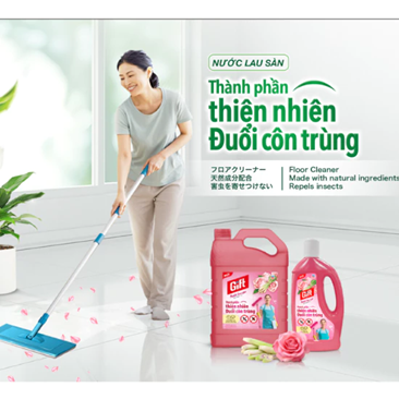  Nước Lau Sàn Gift Thành Phần Thiên Nhiên Đuổi Côn Trùng, Khử Mùi Mạnh – Hương Hoa/Hương Chanh Sả Chai 1L/Can 3.6kg 