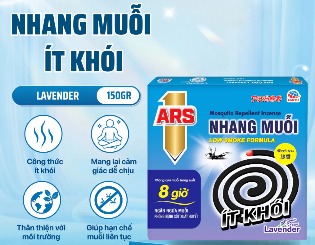  Nhang Muỗi ARS Coil Ít Khói Xua Diệt Muỗi Hiệu Quả – Không Mùi/Lavender/Sakura (150g) 