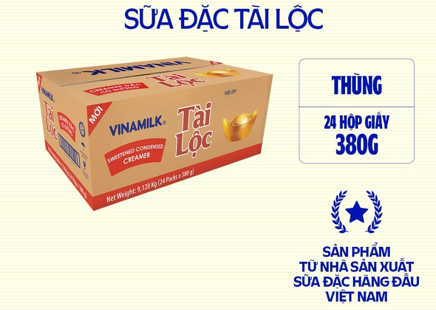  Sữa đặc Vinamilk Tài Lộc Hộp giấy 380g 
