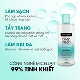  Nước tẩy trang Không Cồn thanh lọc và làm sạch sâu Neutrogena Deep Clean Micellar Purifying (400ml) 