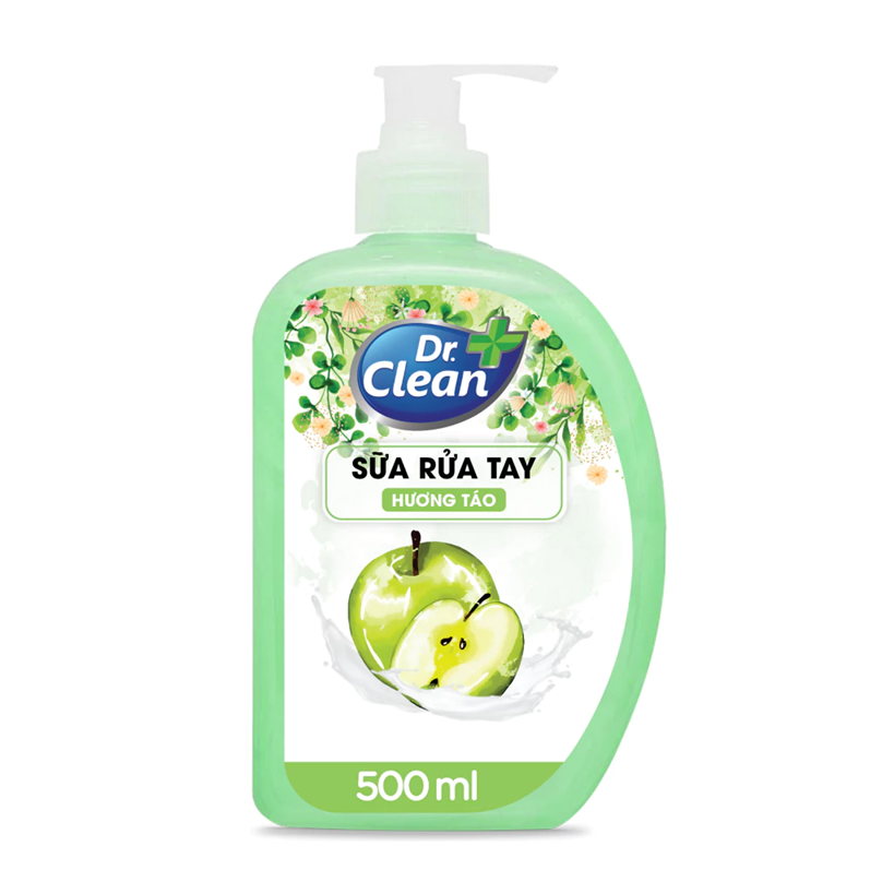  Sữa rửa tay Dr.Clean sạch khuẩn mềm dịu da tay hương trái cây thanh mát 500ml 