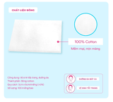  Bông Tẩy Trang Không Ép Biên POP-PUF 100 Miếng Bao Zipper Bông Cotton Mềm Mịn 