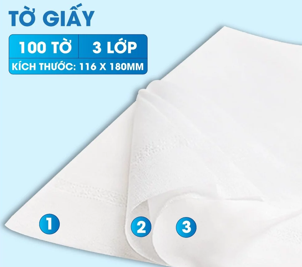  Khăn Giấy Rút MyLan Gấu Trúc Cao Cấp 3 Lớp Mềm Dai Không Bụi Giấy 100 Tờ/Gói 116x180mm 