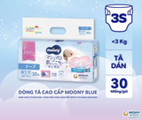  Tã dán cao cấp Moony 3S dành cho trẻ sơ sinh dưới 3 KG NB30 