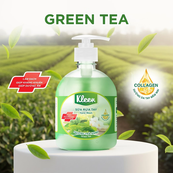  Sữa rửa tay Kleen Làm sạch Giúp kháng khuẩn Giúp dưỡng ẩm 500ml 