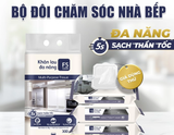  Khăn khô lau bếp F5 Clean 300 tờ lau sạch mọi vết bẩn, không để lại sơ vải, tiện dụng, an toàn cho da tay 