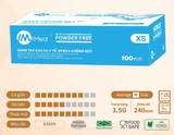  Găng tay y tế không bột nitrile màu xanh IMED 3.5g hộp 100 chiếc 