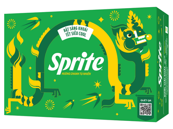  Nước ngọt Sprite hương chanh thùng 24 lon x 320ml 