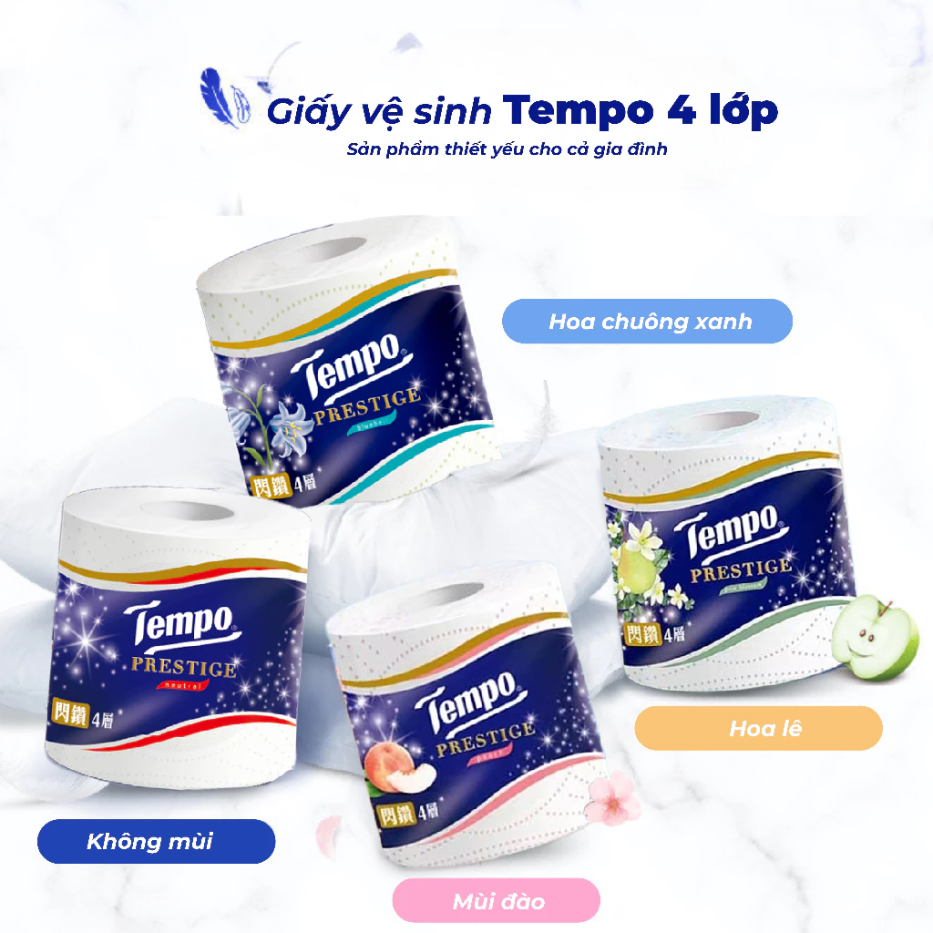  Giấy Vệ Sinh Cao Cấp Prestige 4 Lớp Tempo Bền Dai Thương Hiệu Đức 