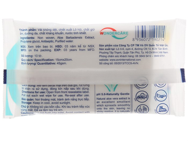  Khăn ướt em bé Baby Care không mùi gói 10 miếng 