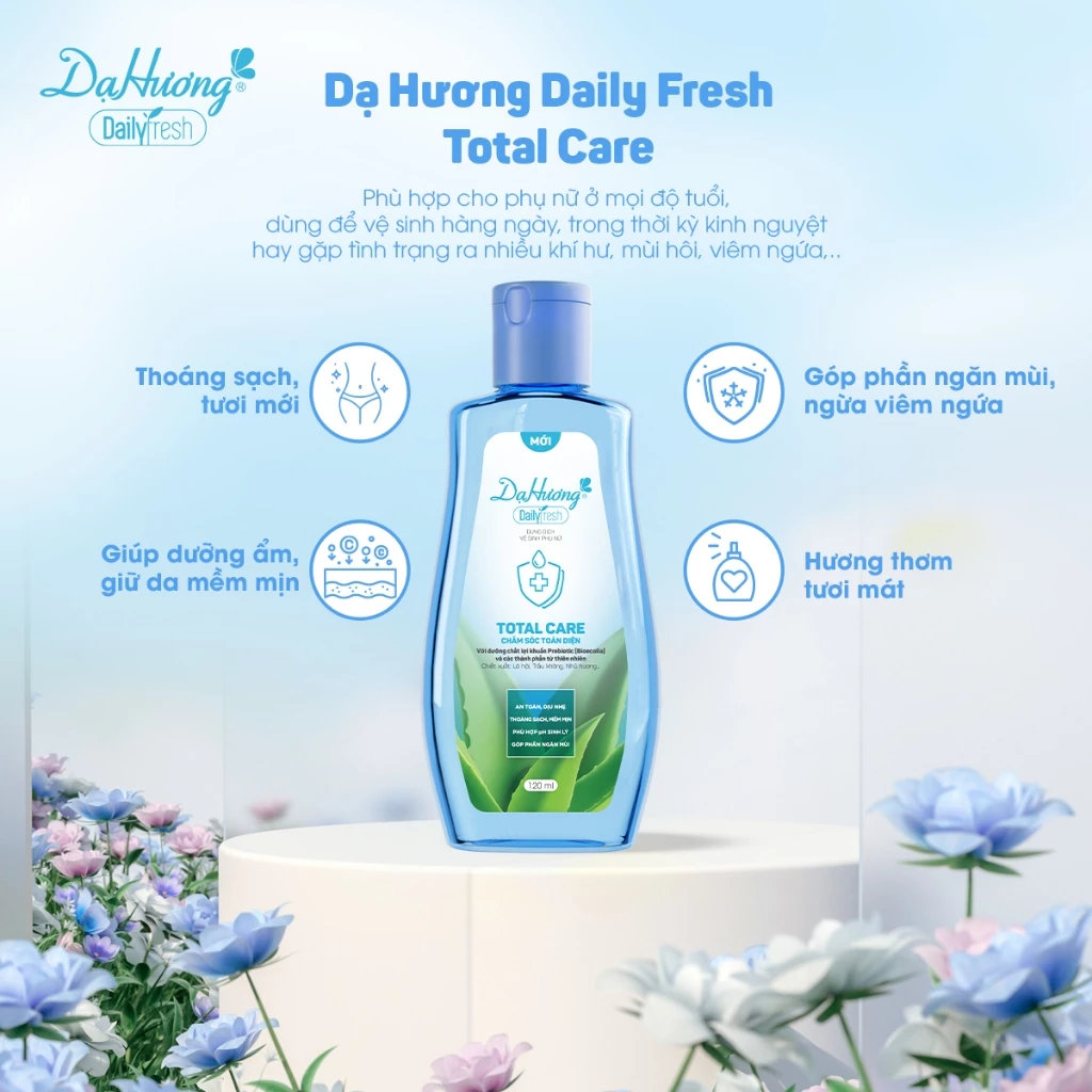  Dung dịch vệ sinh Dạ hương Daily Fresh Total Care - CHĂM SÓC TOÀN DIỆN 120ml 