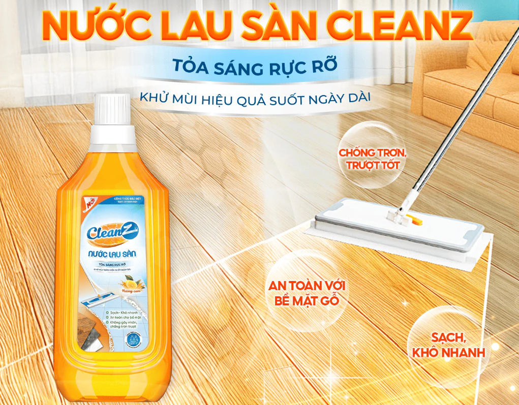  Nước Lau Sàn CleanZ Chiết Xuất Thiên Nhiên Sạch Bóng, Thơm Lâu, Lành Tính Cho Da 1L 