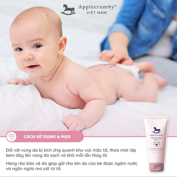  Dung dịch làm sạch cho bé không dùng nước Applecrumby No Rinse Nappy Cleanser 50ml 