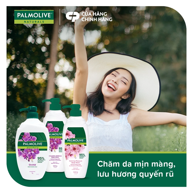  Sữa tắm Palmolive chiết xuất thiên nhiên dưỡng da ẩm mịn từ hoa 500g 