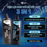  Sữa Tắm Gội Dưỡng Thể HC For Men 3 in 1 Chai 1000ml - Hương Nước Hoa, Chăm sóc sức khỏe nam giới 