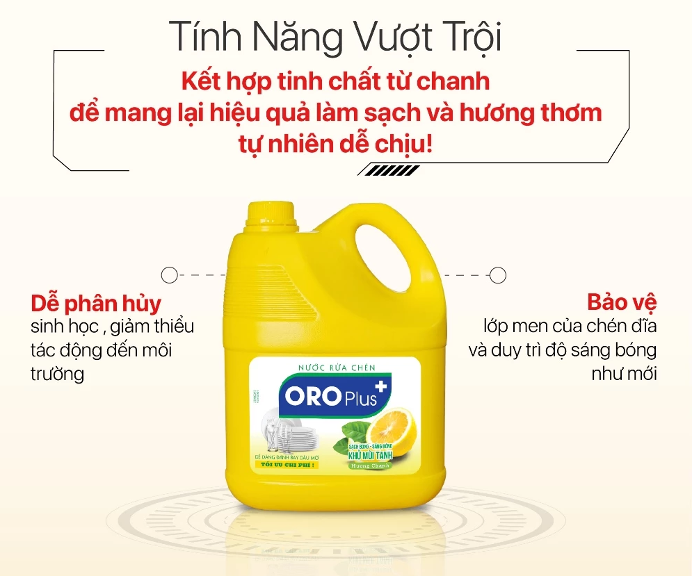  Nước Rửa Chén Dầu Rửa Bát Oroplus Hương Chanh Khử Mùi Tanh Giúp Bát Đĩa Sạch Bóng Chuyên Dụng Cho Nhà Hàng 3.4kg 