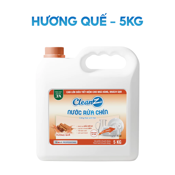  Nước Rửa Chén Bát sinh học CleanZ 5KG & 10KG loại bỏ vi khuẩn, đánh bay dầu mỡ 