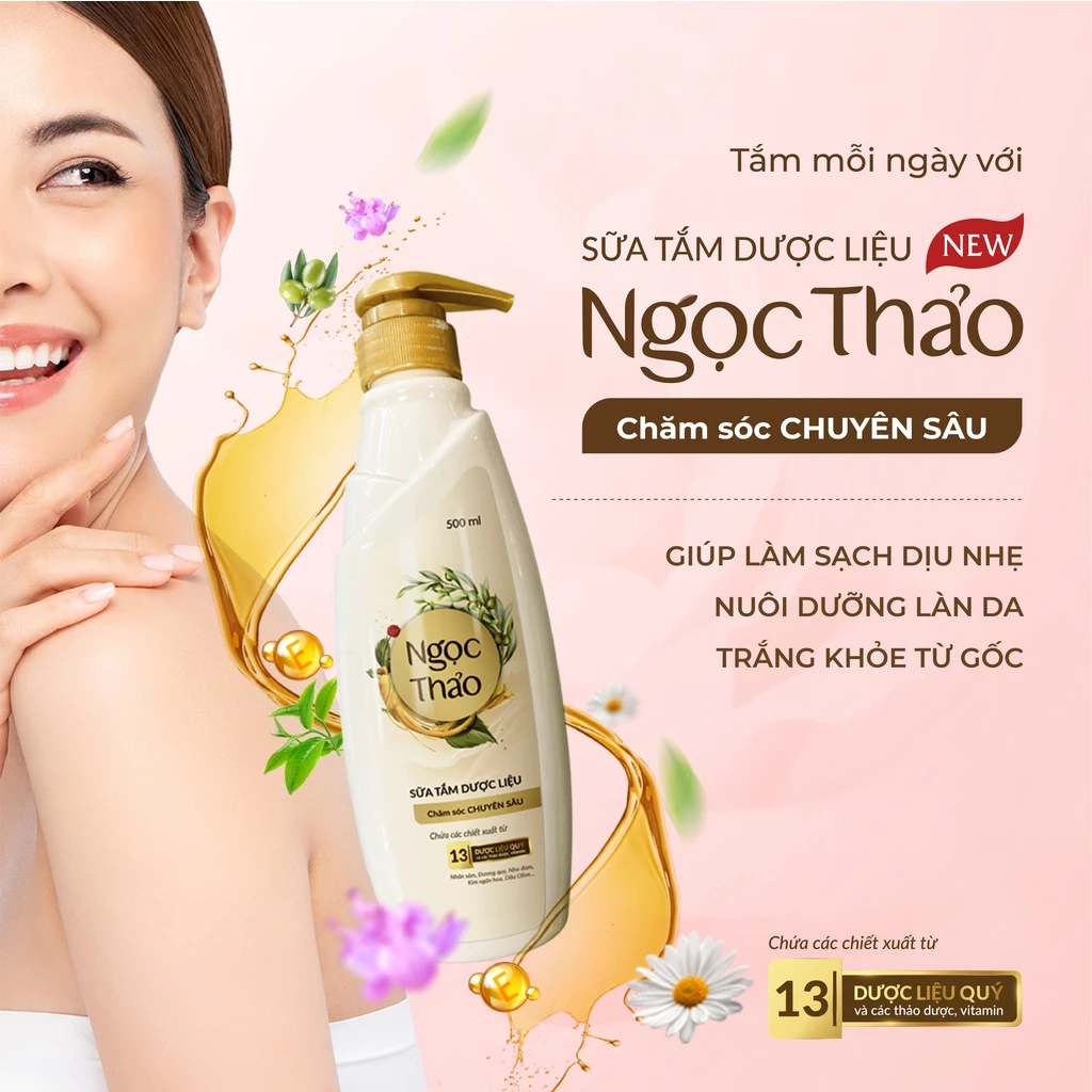  Sữa tắm dược liệu Ngọc Thảo chăm sóc chuyên sâu 300ml 